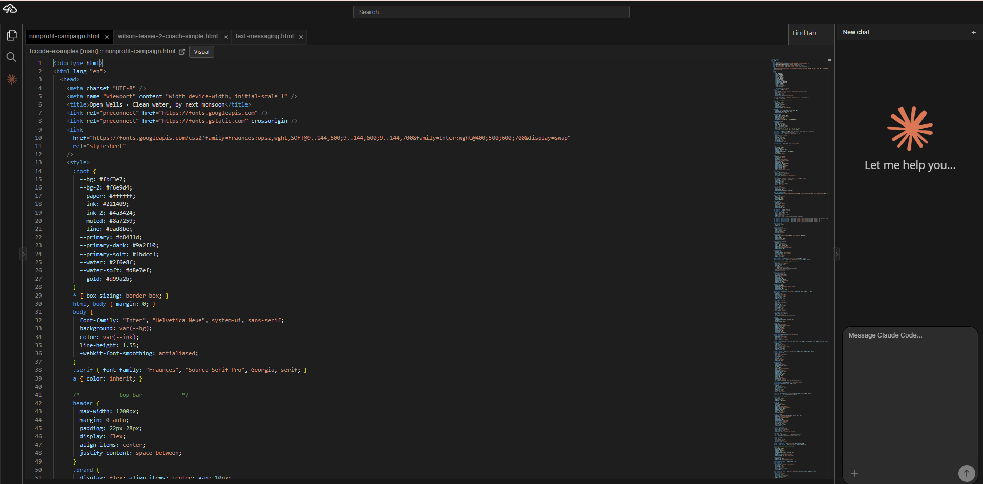 Code view preview